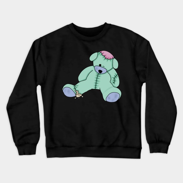 Zombie creepy kawaii teddy bear Crewneck Sweatshirt by Becky-Marie